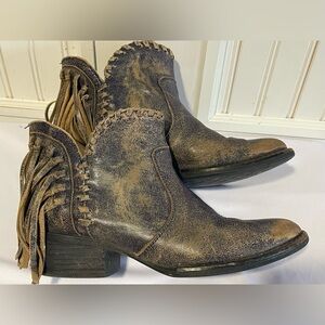 🤠 Circle G Ankle Fringe Boots – Women’s Size 9